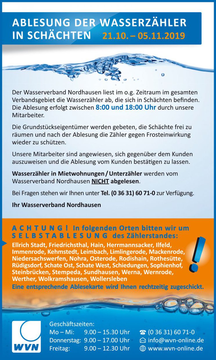 Bild: Ablesung der Wasserz&auml;hler in Sch&auml;chten