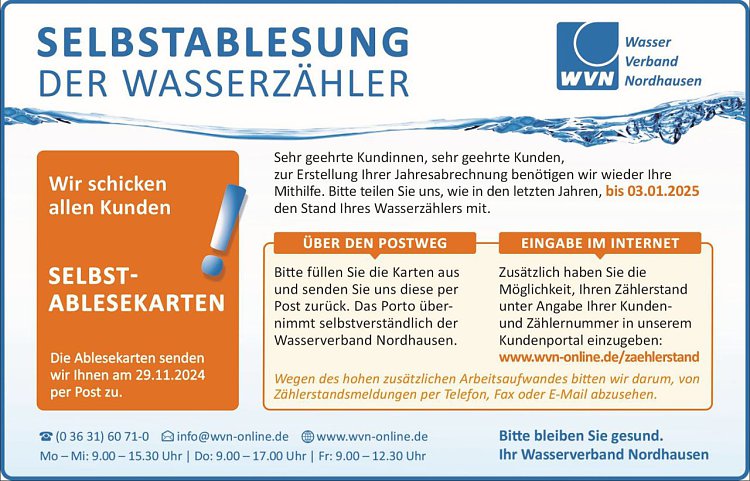 Bild: Ablesung Wasserz&auml;hler 2024